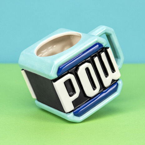 mok Super Mario: Pow blok 13 cm keramiek blauw 300 ml