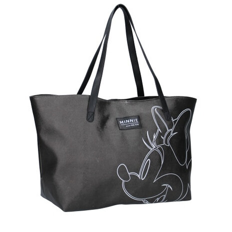 strandtas/shopper Minnie Mouse 33 liter polyester zwart