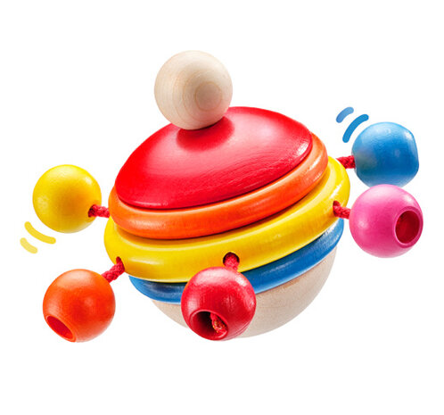tol Rotondo junior 7,5 cm hout rood/geel