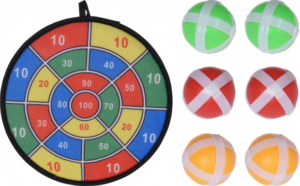 dartspel junior textiel/klitteband 7-delig