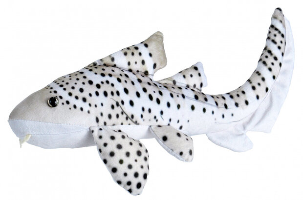 knuffel zebrahaai junior 30 cm pluche grijs/wit
