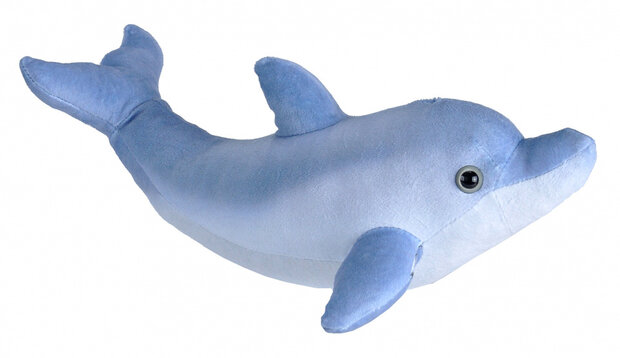 knuffel dolfijn junior 30 cm pluche blauw