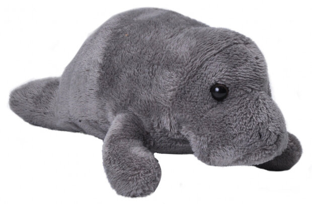 knuffel lamantijn junior 13 cm pluche grijs