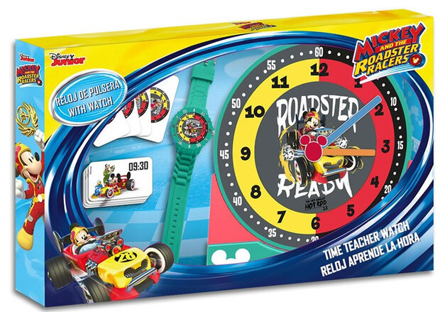 leerklok-set Mickey Mouse junior rubber 3-delig