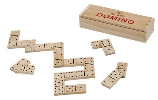 dominostenen junior 4,6 cm hout naturel 28-delig