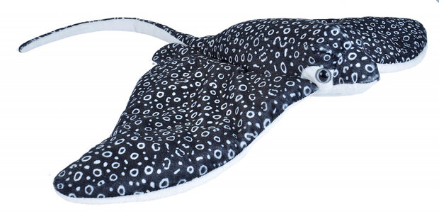 knuffel pijlstaartrog junior 38 cm pluche zwart/wit