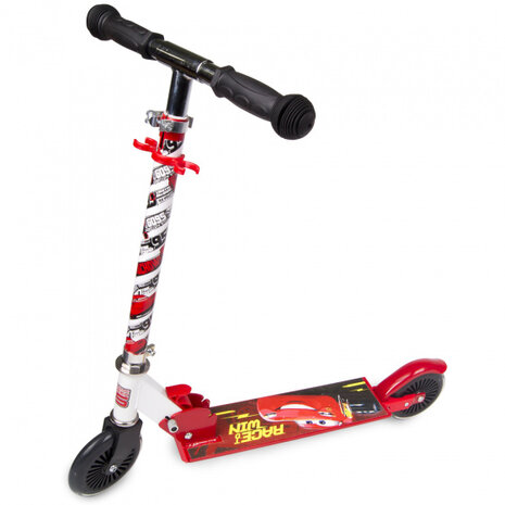 2-wiel kinderstep Cars jongens aluminium rood/zwart