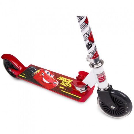 2-wiel kinderstep Cars jongens aluminium rood/zwart