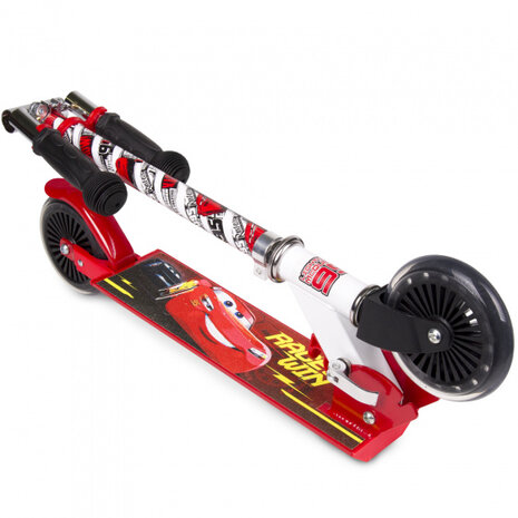 2-wiel kinderstep Cars jongens aluminium rood/zwart