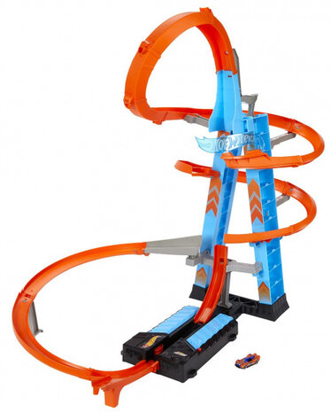 racebaan Sky Crash Tower 61 cm blauw/oranje 62-delig