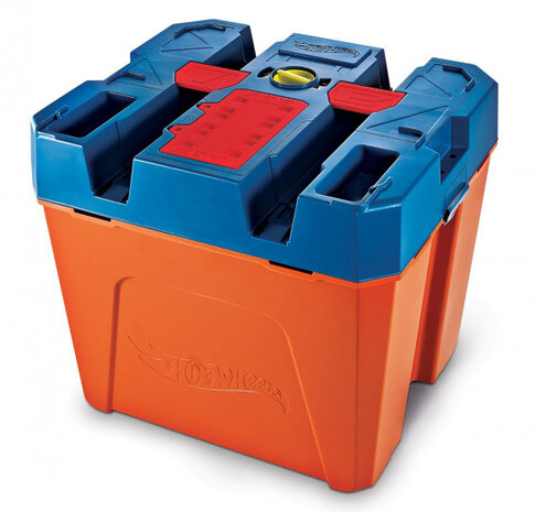 lanceerbaan Track Builder Box 34 x 31 cm blauw/oranje