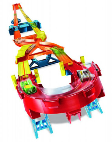 lanceerbaan Track Builder Box 34 x 31 cm blauw/oranje