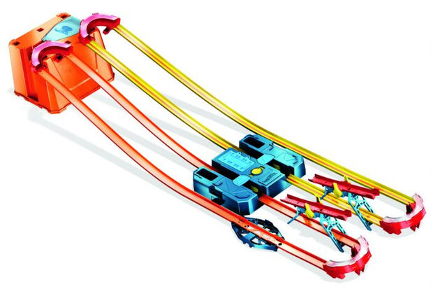 lanceerbaan Track Builder Box 34 x 31 cm blauw/oranje