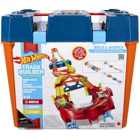 lanceerbaan Track Builder Box 34 x 31 cm blauw/oranje