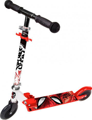 2-wiel kinderstep Spider-Man jongens aluminium rood
