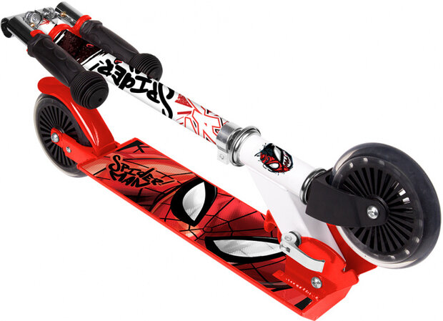 2-wiel kinderstep Spider-Man jongens aluminium rood