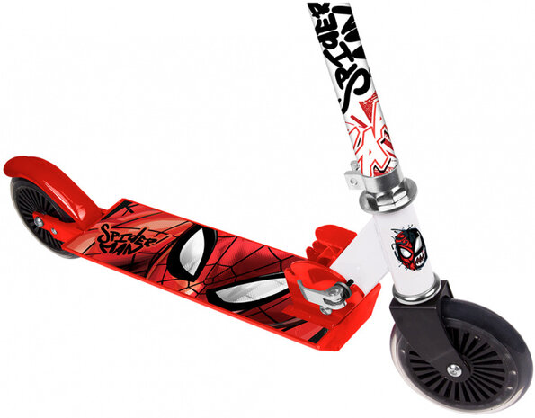 2-wiel kinderstep Spider-Man jongens aluminium rood