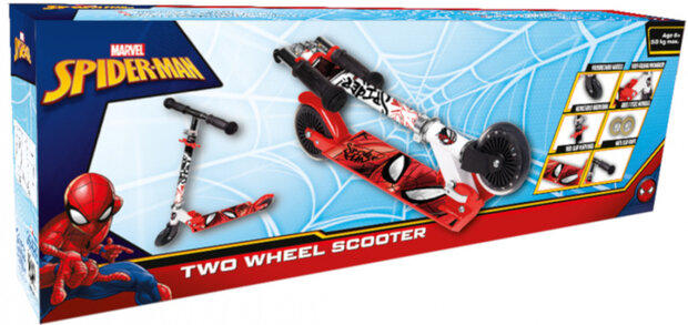 2-wiel kinderstep Spider-Man jongens aluminium rood