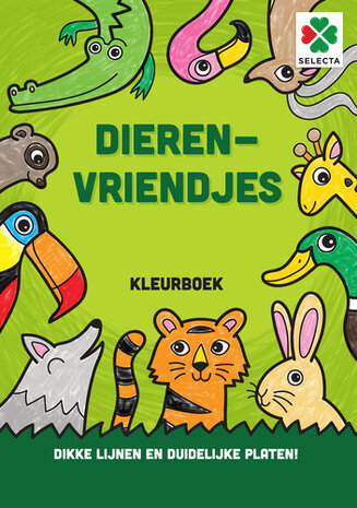 kleurboek Dierenvriendjes junior 30 x 21 cm papier groen