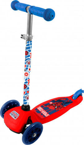 3-wiel kinderstep Spider-Man jongens aluminium rood