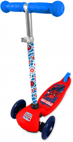 3-wiel kinderstep Spider-Man jongens aluminium rood
