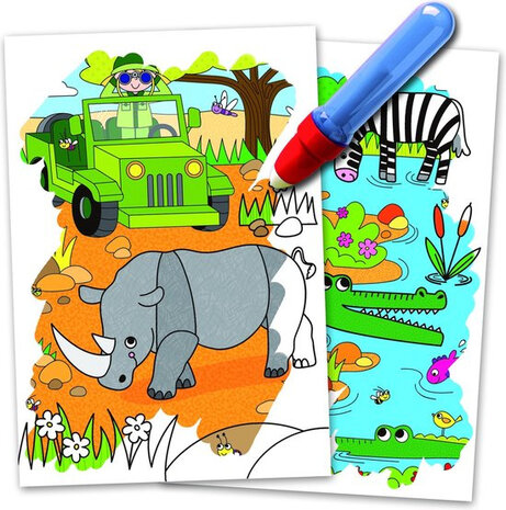 waterkleurboek Safari junior 26 x 14 cm 2-delig