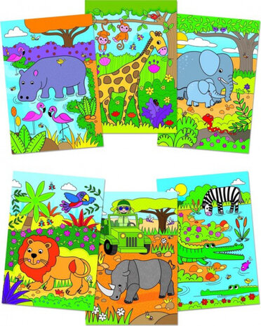 waterkleurboek Safari junior 26 x 14 cm 2-delig
