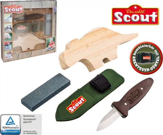 kerfmes Scout junior 13,5 cm bruin/groen 4-delig