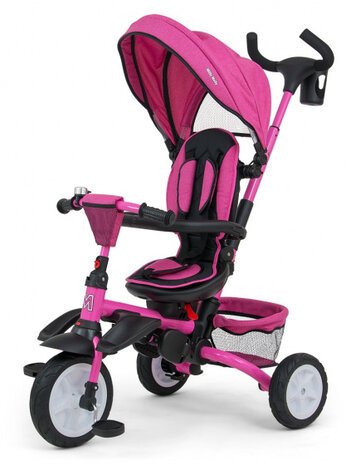 buggy/driewieler Stanley 109 cm polyester roze/zwart