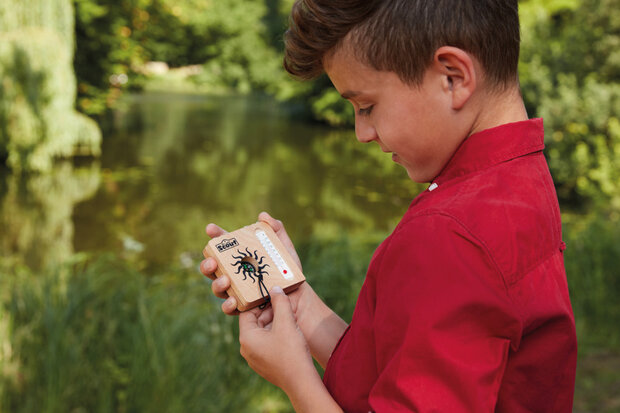 4-in-1 zonneklok Scout junior 8 cm hout naturel