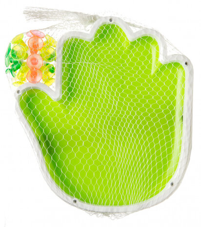 set rackets met zuignapbal 19 cm groen 3-delig