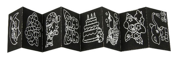 krasboekje junior 7,5 x 42,5 cm papier zwart 9-delig