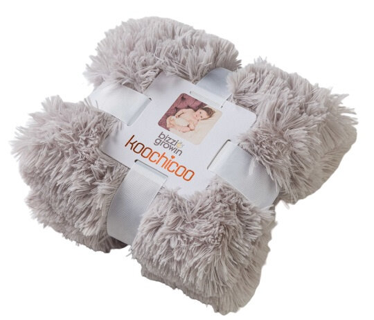 deken Koochicoo 90 x 90 cm pluche/katoen grijs