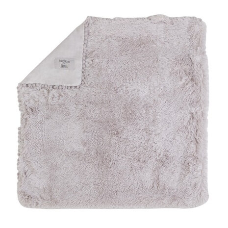 deken Koochicoo 90 x 90 cm pluche/katoen grijs