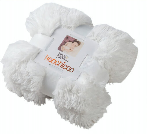 deken Koochicoo 100 x 100 cm pluche/dons wit