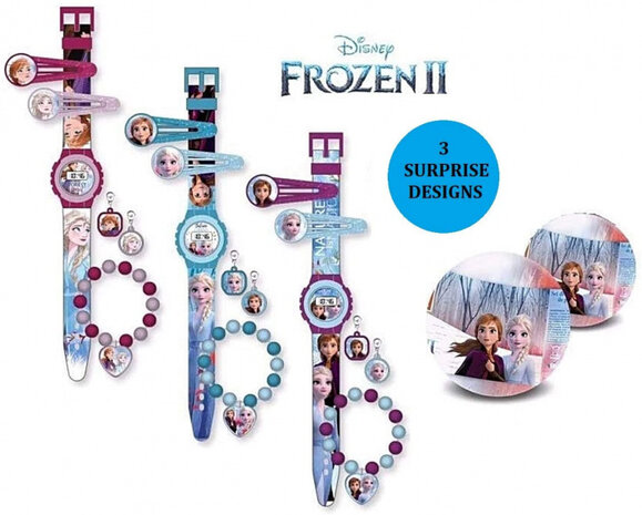 surprisebal Frozen II meisjes 7 cm blauw 3-delig