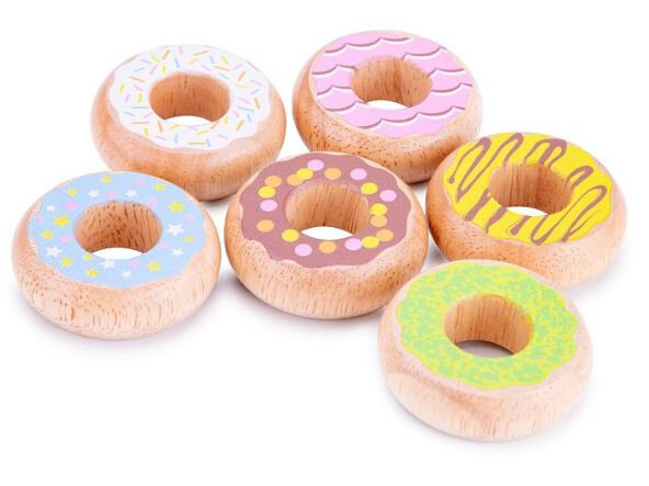 donuts junior 5,5 cm hout 6-delig