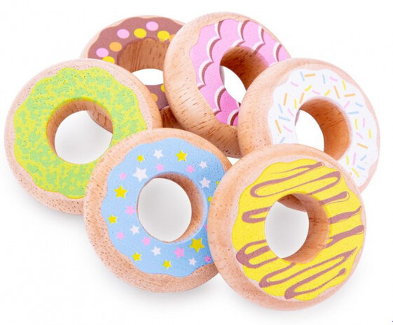 donuts junior 5,5 cm hout 6-delig