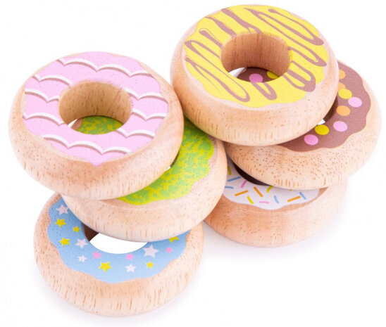 donuts junior 5,5 cm hout 6-delig
