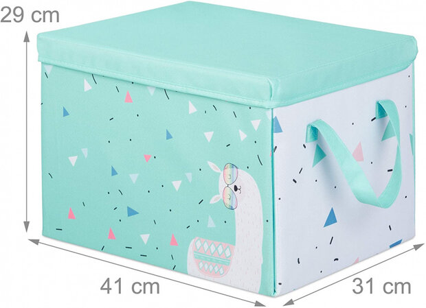 opbergdoos/speelkleed Lama 41 cm polyester groen