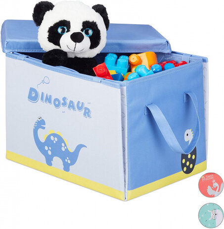 opbergdoos/speelkleed Dino 41 cm polyester blauw