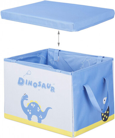 opbergdoos/speelkleed Dino 41 cm polyester blauw