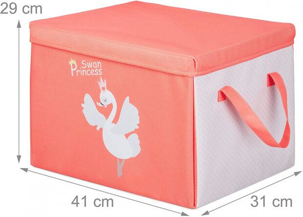 opbergdoos/speelkleed Zwaan 41 cm polyester roze