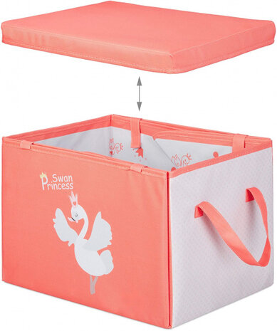 opbergdoos/speelkleed Zwaan 41 cm polyester roze