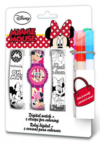 horlogeset Minnie Mouse junior 23 cm 4-delig