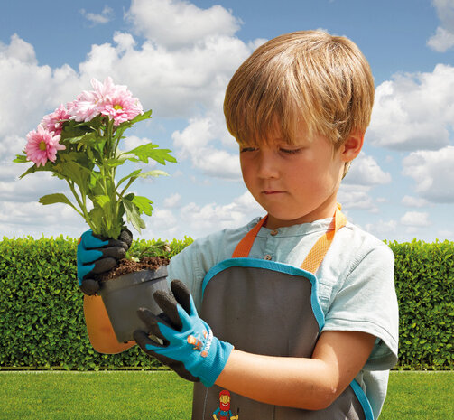 handschoenen Garden polyester blauw/zwart 2-delig
