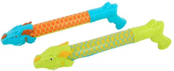 waterpistolen Dino junior 40 cm blauw/groen 2-delig