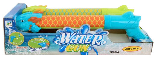 waterpistolen Dino junior 40 cm blauw/groen 2-delig