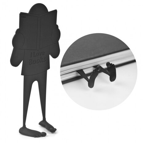 boekenlegger Book Crush 13 cm PVC zwart