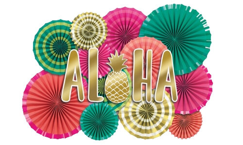 feestdecoratie Aloha 40,6 cm papier